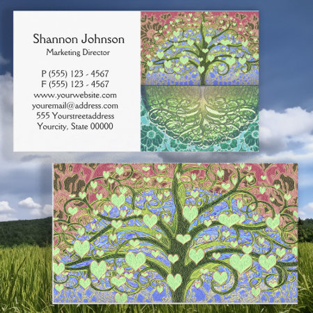 Tree Of Life Hearts And Love Business Card