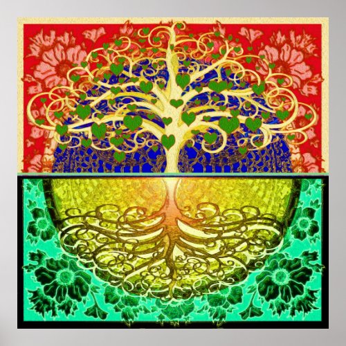 Tree of Life Hearts Poster