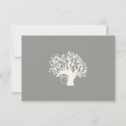 Tree of Life Hebrew Jewish Wedding RSVP Silver