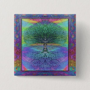 Tree of Life Hope and Peace Pinback Button
