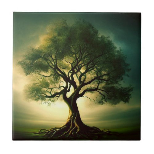 Tree of Life III Ceramic Tile