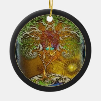 Tree Of Life Illustration Ceramic Ornament by Specialeetees at Zazzle