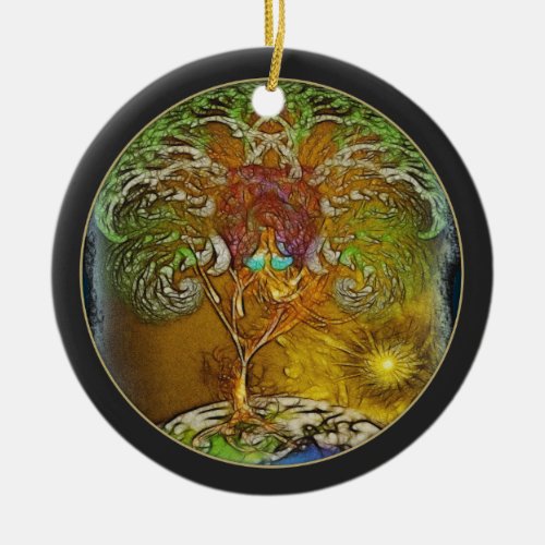 Tree Of Life Illustration Ceramic Ornament