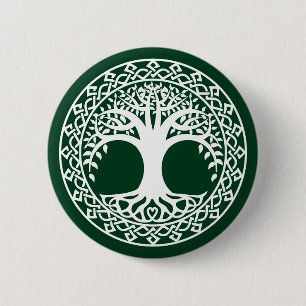 Tree of Life in a Celtic Circle pattern Button