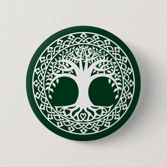 Tree of Life in a Celtic Circle pattern Button (Front)