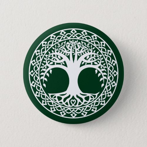 Tree of Life in a Celtic Circle pattern Button