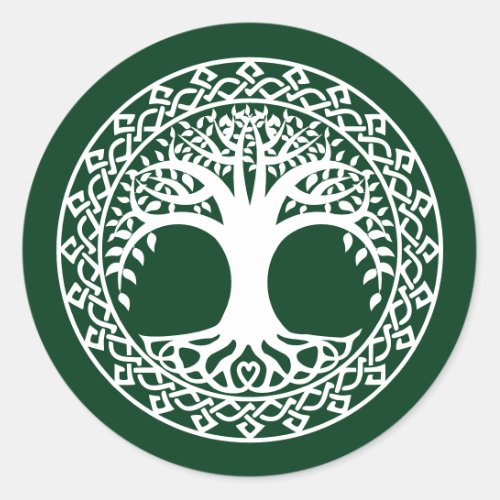 Tree of Life in a Celtic Circle pattern Classic Round Sticker