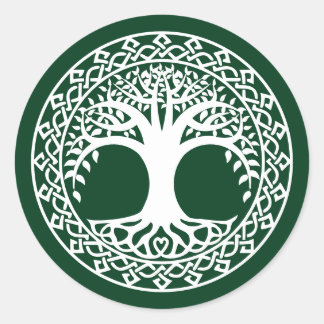 Tree of Life in a Celtic Circle pattern Classic Round Sticker