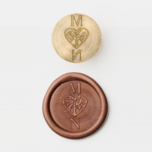 Tree of Life in a Heart Love Couple Initials Wax Seal Stamp
