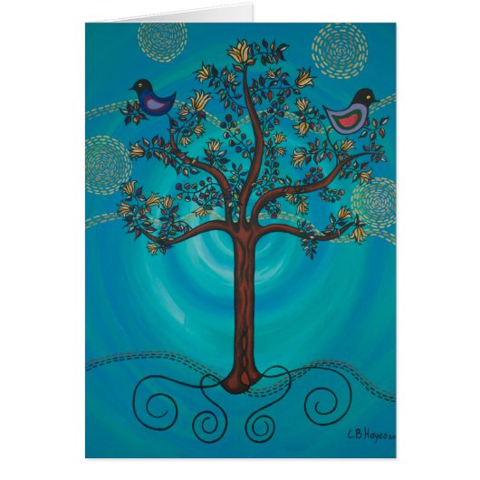 "Tree of Life in Blue" by CatherineHayesArt Cards (Front)