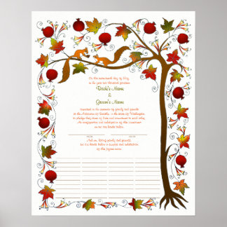 Tree of Life in Fall, Quaker Certificate 170926 Poster