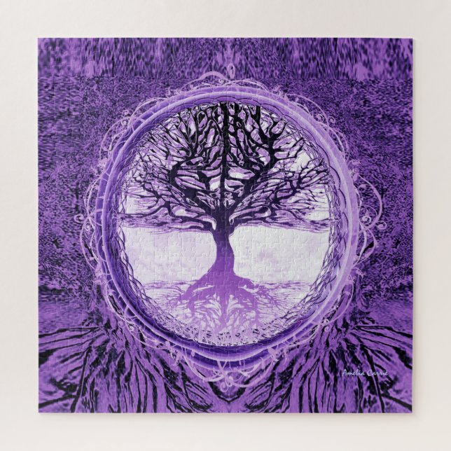 Tree of Life in Purple Jigsaw Puzzle (Vertical)