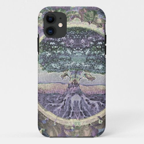 Tree of Life in Rainbow Metal Colors iPhone 11 Case