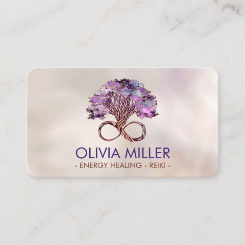 Tree of Life _ Infinity _ Amethyst and Fluorite Business Card