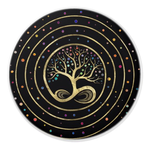 Tree of Life _ Infinity Spiral Ceramic Knob