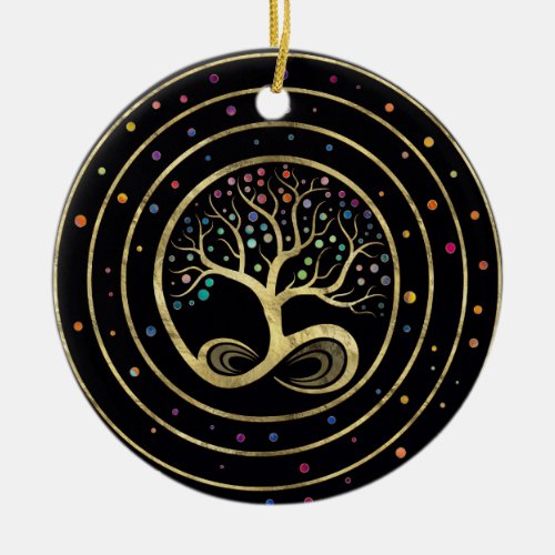 Tree of Life _ Infinity Spiral Ceramic Ornament