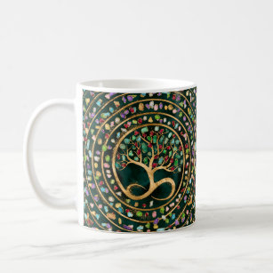 Tree of Life - Infinity Spiral - Colorful geodes Coffee Mug