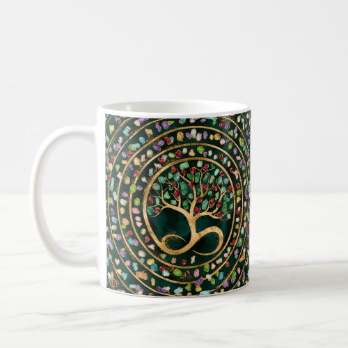 Tree of Life _ Infinity Spiral _ Colorful geodes Coffee Mug