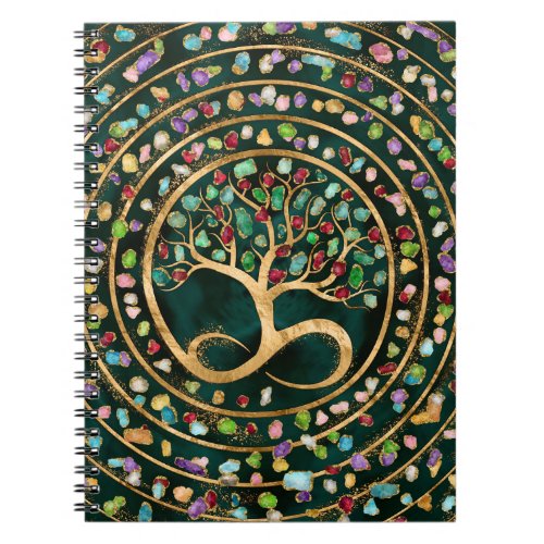 Tree of Life _ Infinity Spiral _ Colorful geodes Notebook