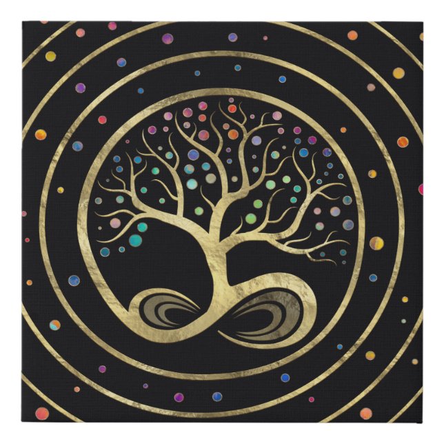 Tree of Life - Infinity Spiral Faux Canvas Print (Front)