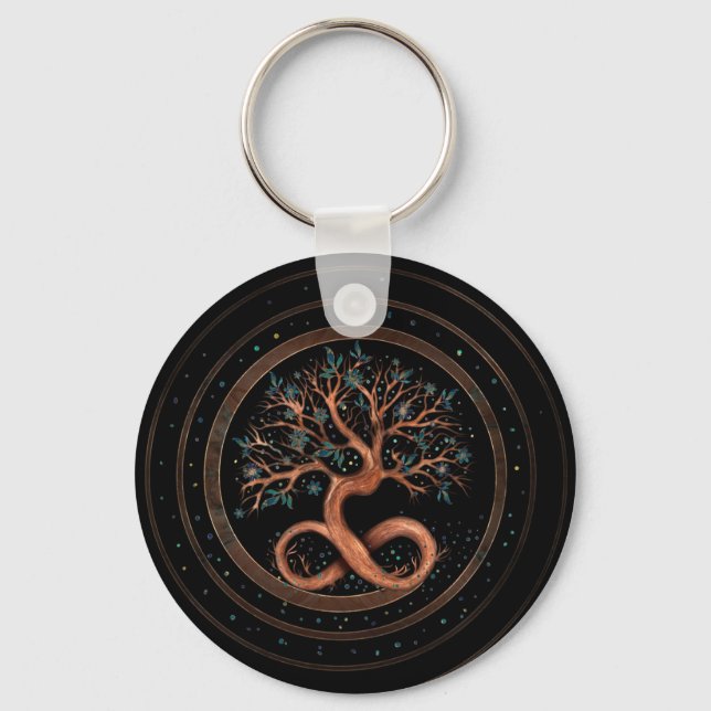 Tree of Life - Infinity Spiral Keychain (Front)