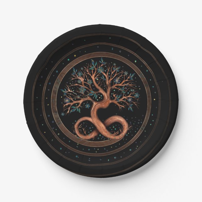 Tree of Life - Infinity Spiral Paper Plates (Front)