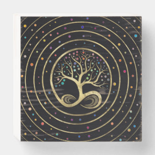 Tree of Life - Infinity Spiral Wooden Box Sign