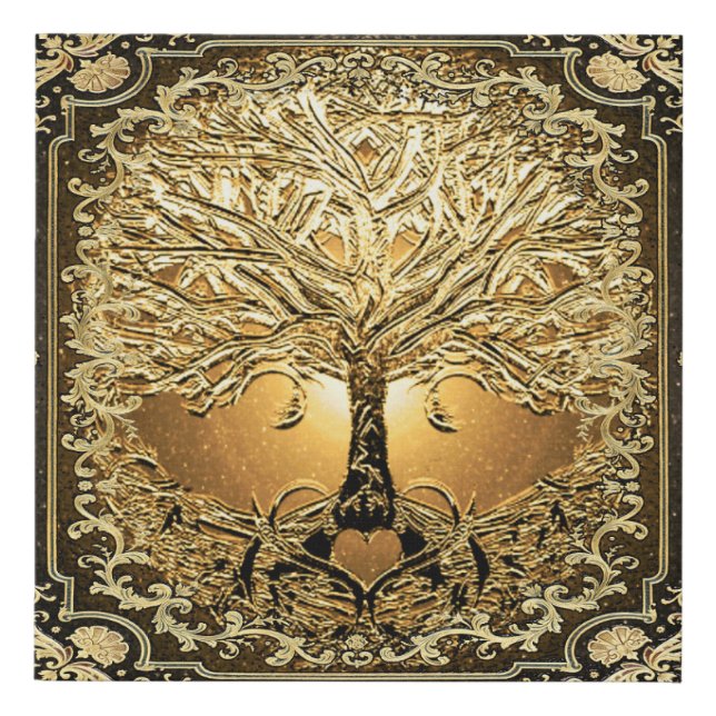 Tree of Life Inner Light with Heart Faux Canvas Print (Front)