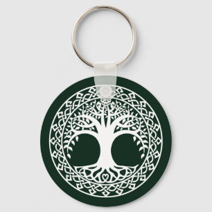 Tree of Life inside a Celtic Circle pattern Keychain