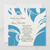 Tree of Life Jewish Hebrew Wedding Blue Invitation (Back)