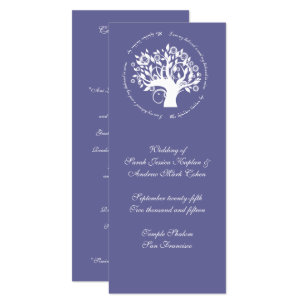 Tree of Life Jewish Wedding Ceremony Card Purple