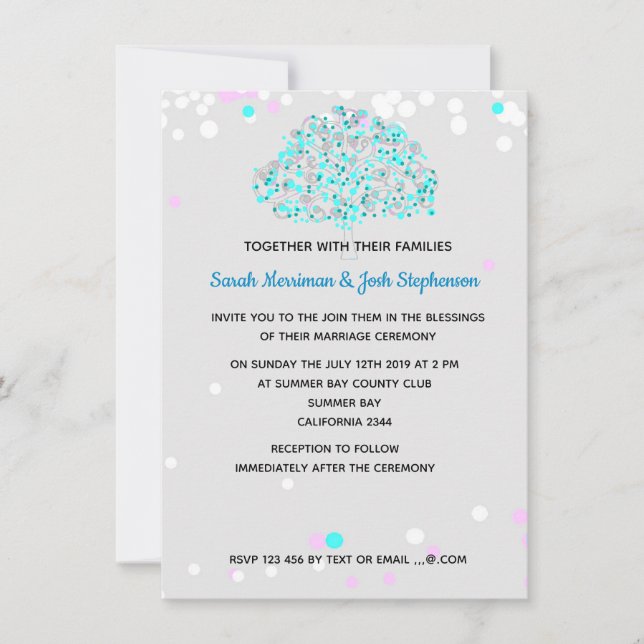 Tree of Life Jewish wedding Invitation (Front)