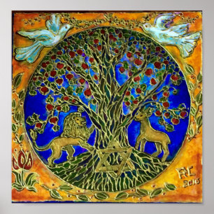 Tree of Life Judaica Poster
