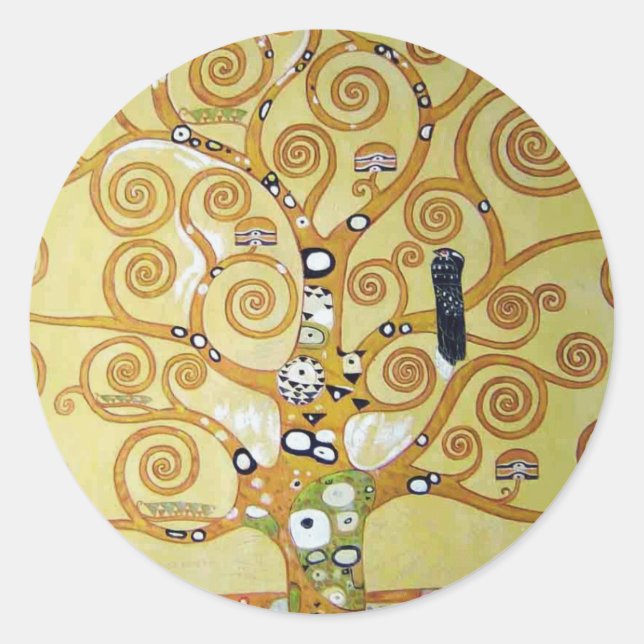 TREE OF LIFE - Klimt Classic Round Sticker (Front)