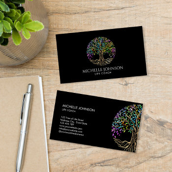 Tree Of Life Life Coach Event Planner Cosmetics Business Card by smmdsgn at Zazzle