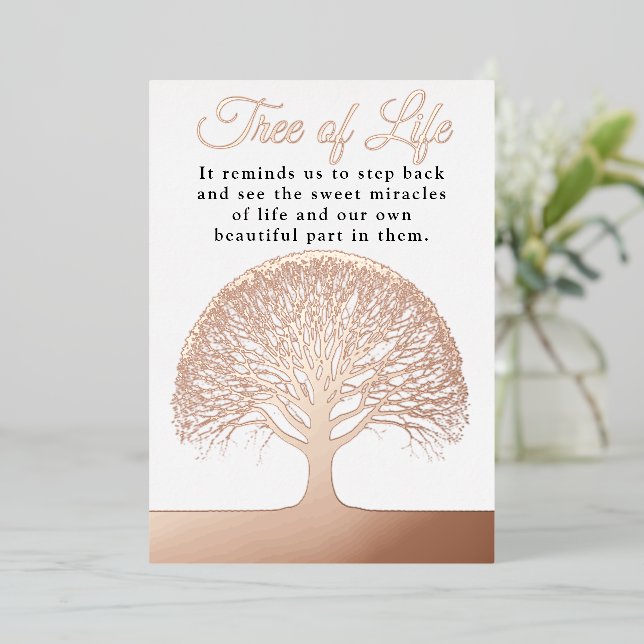 Tree of Life Life Coach Therapist Yoga Healer Foil Invitation (Standing Front)