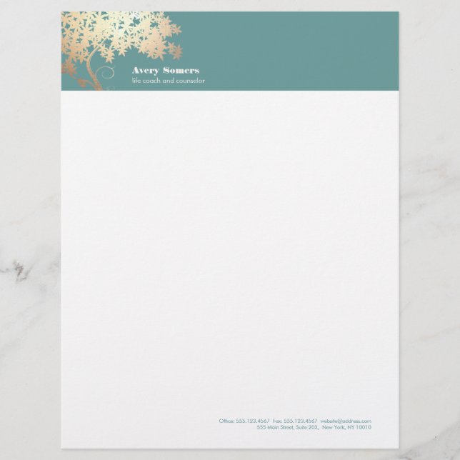 Tree of Life Logo  Health and Wellness Letterhead (Front)