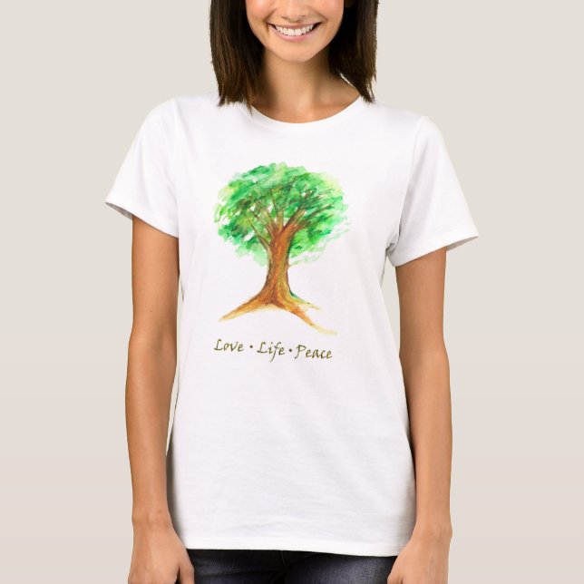 Tree of Life Love Peace  T-Shirt (Front)