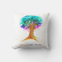 Tree of Life Love Unity Throw Pillow