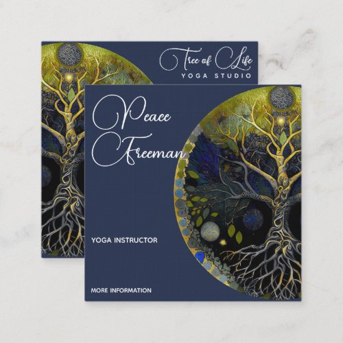Tree of Life Luna Square Business Card