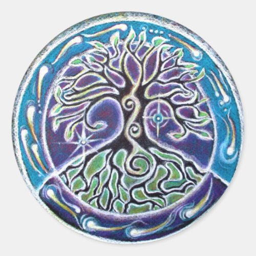 Tree of Life mandala sicker Classic Round Sticker