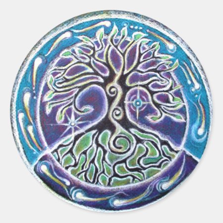 Tree Of Life Mandala Sicker Classic Round Sticker