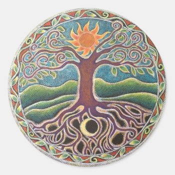 Tree Of Life Mandala Sticker by arteeclectica at Zazzle