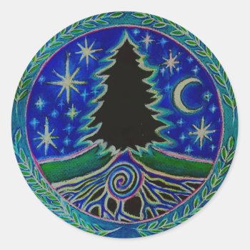 Tree Of Life Mandala Sticker Winter Solstice by arteeclectica at Zazzle
