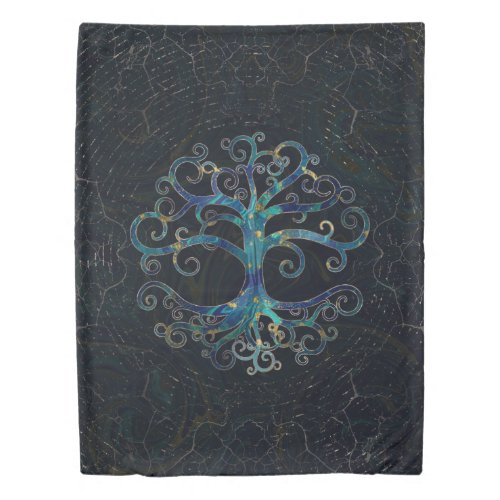 Tree of life Marble and Gold Duvet Cover