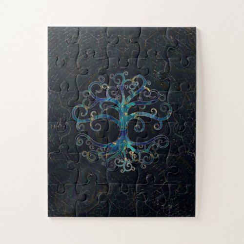 Tree of life Marble and Gold Jigsaw Puzzle