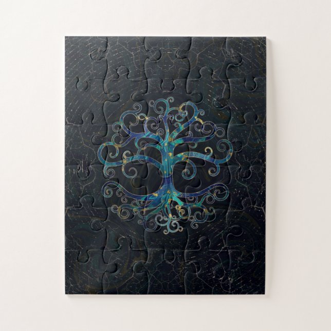 Tree of life Marble and Gold Jigsaw Puzzle (Vertical)