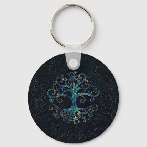 Tree of life Marble and Gold Keychain