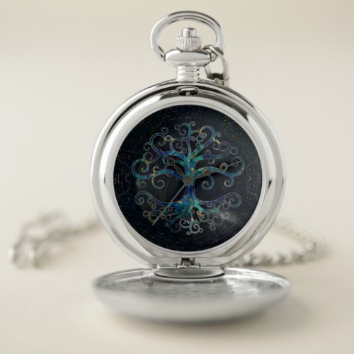 Tree of life Marble and Gold Pocket Watch