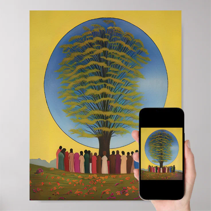 Tree of Life Meaning of Origin Explained Poster Zazzle